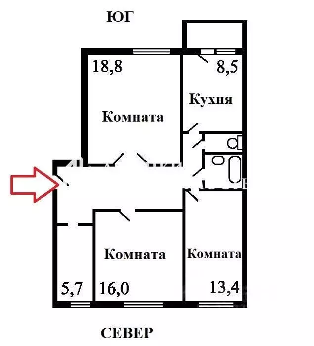 3-к кв. Москва Старобитцевская ул., 23К1 (80.4 м) - Фото 2