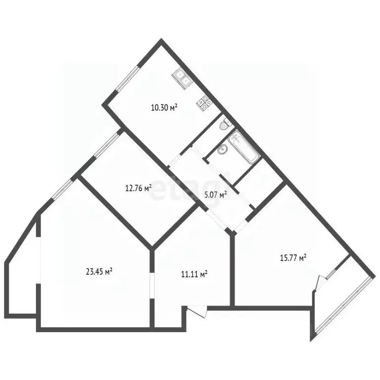 3-к кв. Воронежская область, Воронеж ул. Владимира Невского, 25/7 ... - Фото 1