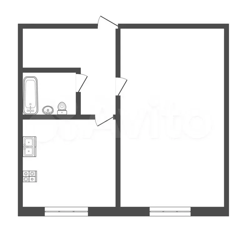 1-к. квартира, 33,3 м, 5/9 эт. - Фото 0