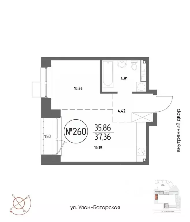 1-к кв. Иркутская область, Иркутск Макс жилой комплекс (37.36 м) - Фото 1