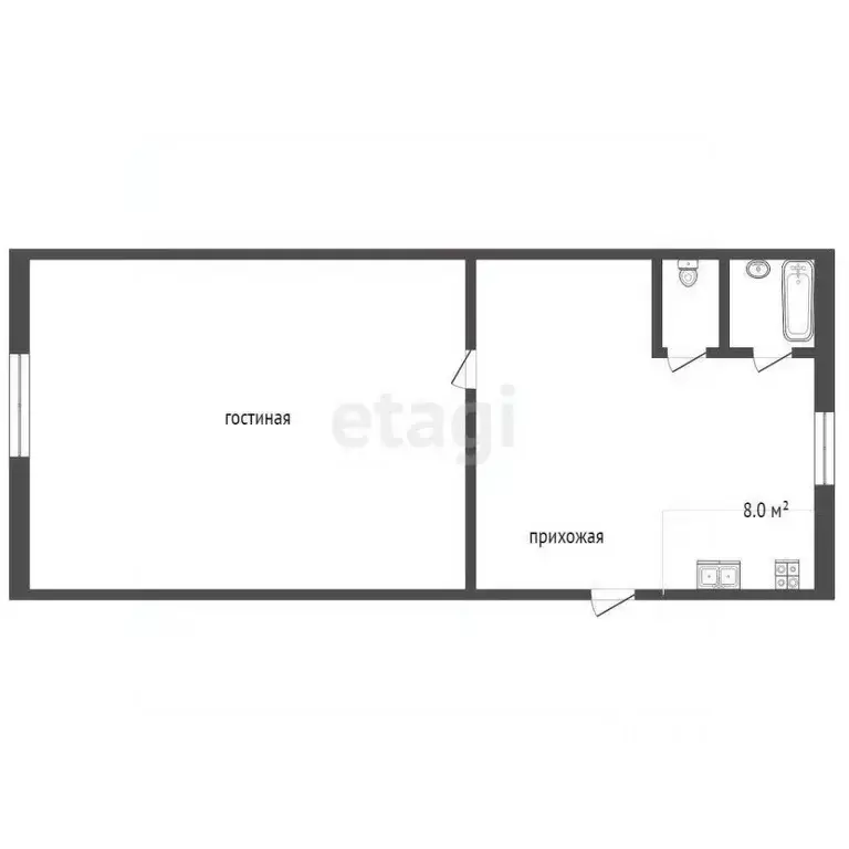 1-к кв. Псковская область, Печоры Псковская ул., 19 (31.9 м) - Фото 0