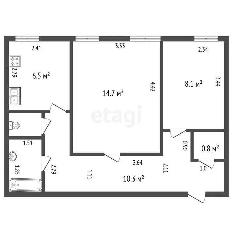 2-комнатная квартира: Кронштадт, улица Фейгина, 10 (44.5 м) - Фото 1