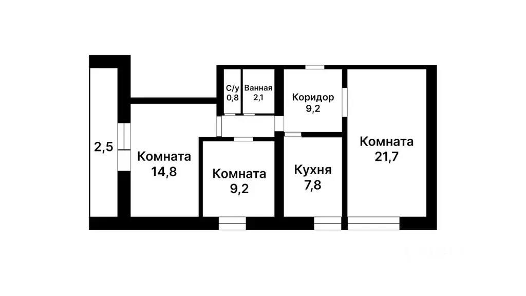 3-к кв. Москва ул. Довженко, 8К1 (67.0 м) - Фото 2