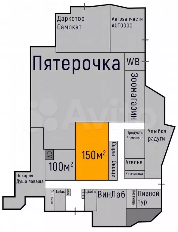 Помещение в ТЦ, 150 м Сразу при Входе - Фото 0