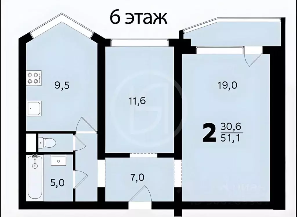 2-к кв. Москва ул. Госпитальный Вал, 5С2 (51.0 м) - Фото 1