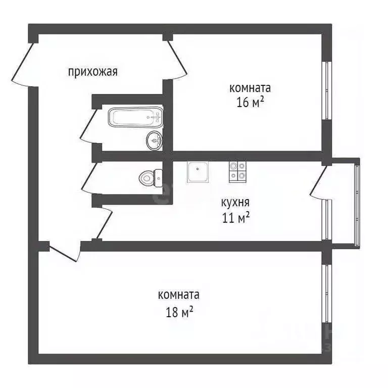 2-к кв. Ленинградская область, Кириши просп. Героев, 17 (59.1 м) - Фото 2