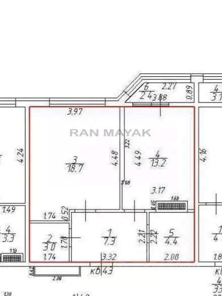1-к кв. Адыгея, Майкоп ул. К.А. Васильева, 1 (46.6 м) - Фото 2