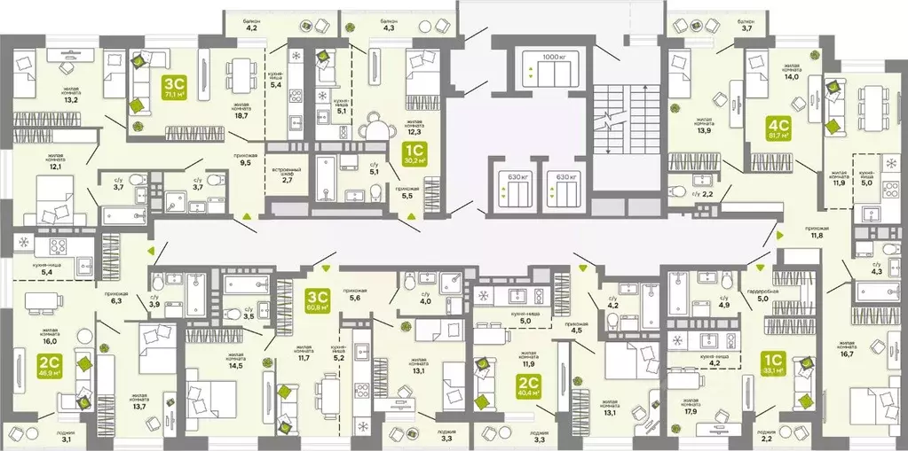 3-к кв. Новосибирская область, Новосибирск 68-й кв-л,  (60.8 м) - Фото 1