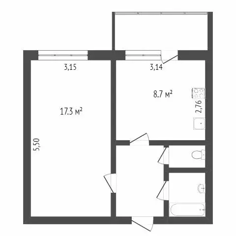 1-комнатная квартира: Разумное, Восточная улица, 4 (33.7 м) - Фото 1