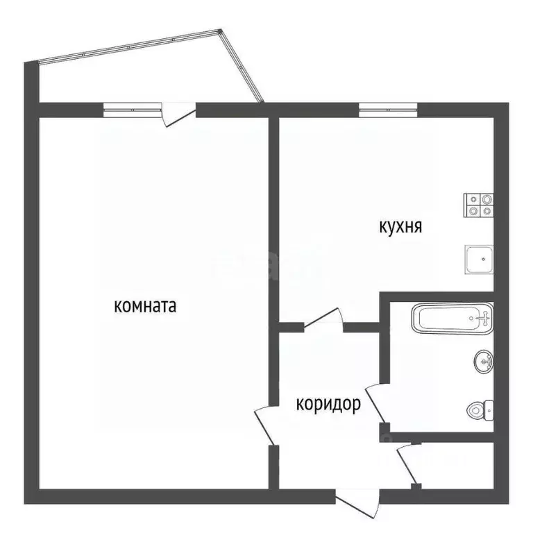 1-к кв. Воронежская область, Воронеж ул. 60-й Армии, 23 (38.0 м) - Фото 1