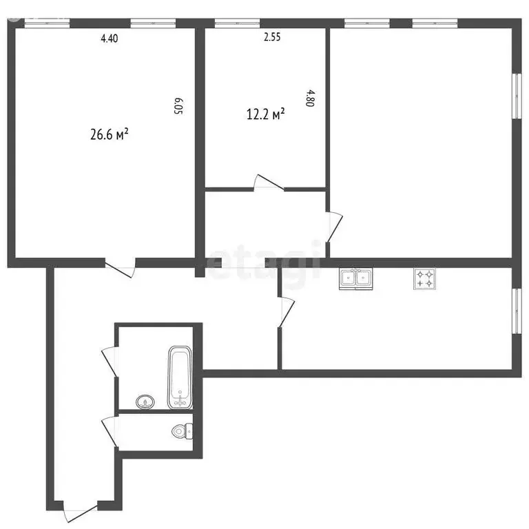 3-комнатная квартира: Пушкин, Госпитальная улица, 28 (99.1 м) - Фото 1