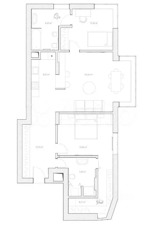3-к. квартира, 110 м, 3/14 эт. - Фото 0