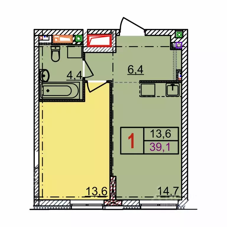 1-к кв. Нижегородская область, Нижний Новгород Квартет жилой комплекс ... - Фото 0