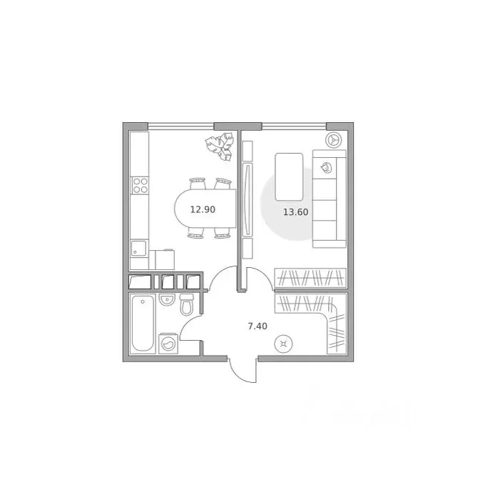 1-к кв. Московская область, Долгопрудный Гранитный мкр, Бригантина ... - Фото 1