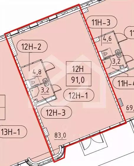 Торговая площадь в Москва Марк жилой комплекс, к2 (91 м) - Фото 2