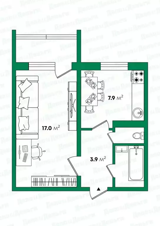 1-к кв. Кировская область, Киров ул. Блюхера, 32 (34.1 м) - Фото 1