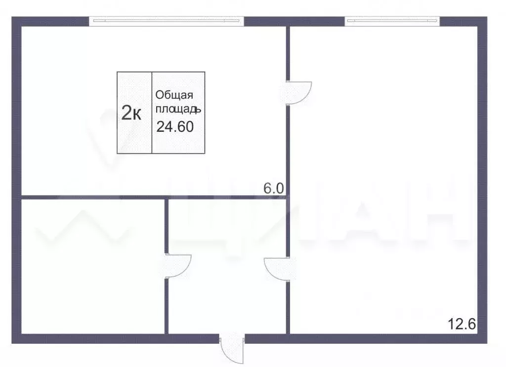 2-к кв. Курганская область, Курган ул. Карла Маркса, 139 (23.1 м) - Фото 2