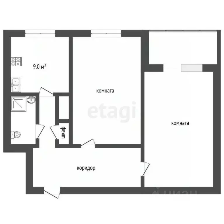 2-к кв. Ямало-Ненецкий АО, Новый Уренгой Ленинградский просп., 5А ... - Фото 2