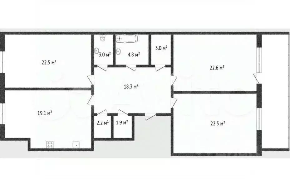 3-к кв. Тюменская область, Тюмень Комсомольская ул., 13 (120.0 м) - Фото 1