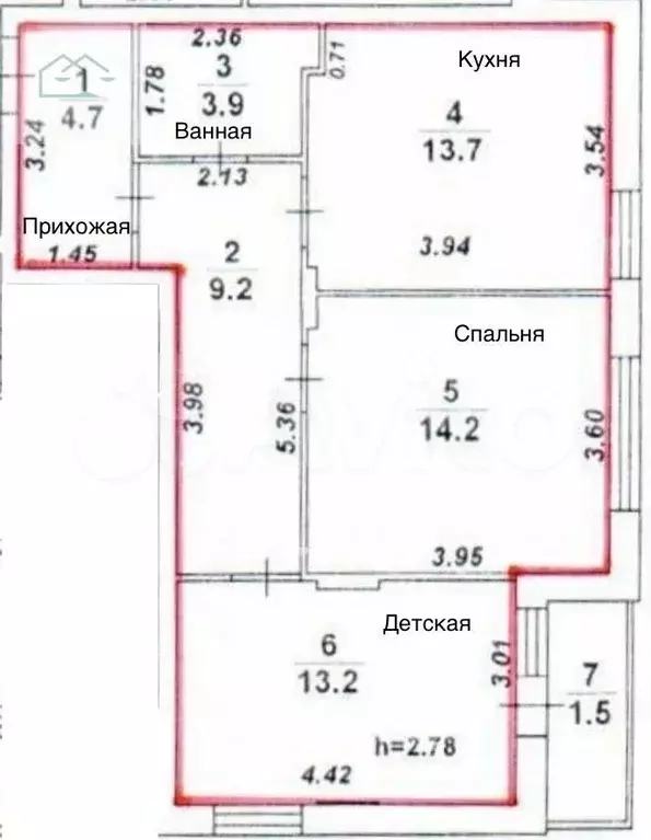 2-к. квартира, 60 м, 2/13 эт. - Фото 0