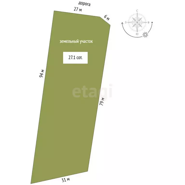 Дом в село Малая Зоркальцева, Зелёная улица (38.8 м) - Фото 1