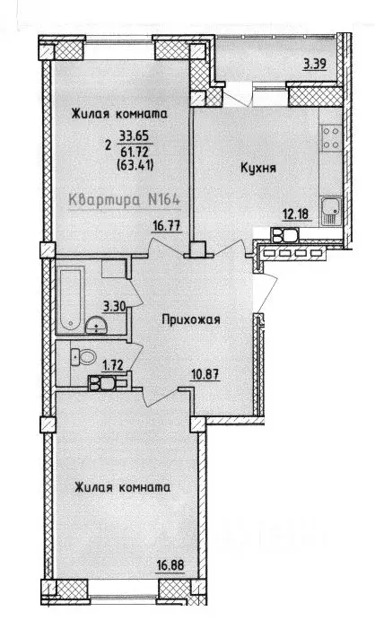 2-к кв. Смоленская область, Смоленск ул. Крупской (65.11 м) - Фото 0