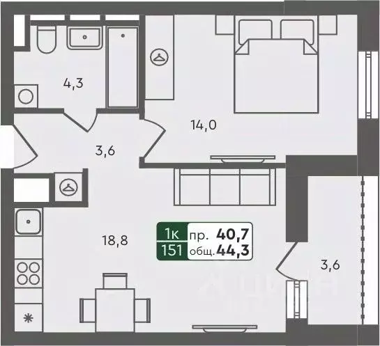 1-к кв. Курганская область, Курган Заозерный жилрайон, 6А мкр, 25/4 ... - Фото 0