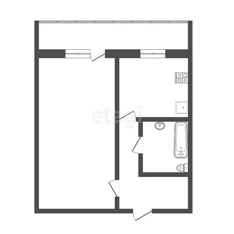 1-комнатная квартира: Тюмень, улица 30 лет Победы, 124 (35.5 м) - Фото 0
