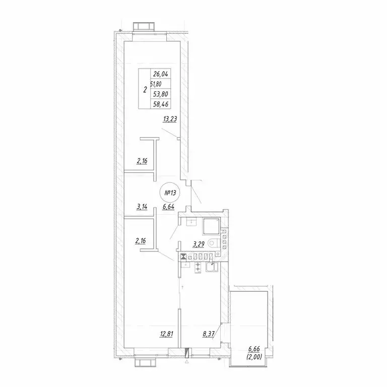 2-комнатная квартира: Зеленоградск, Морской переулок (53.8 м) - Фото 1