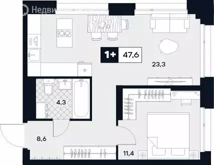 1-комнатная квартира: Москва, Лодочная улица, 27к2 (47.6 м) - Фото 0