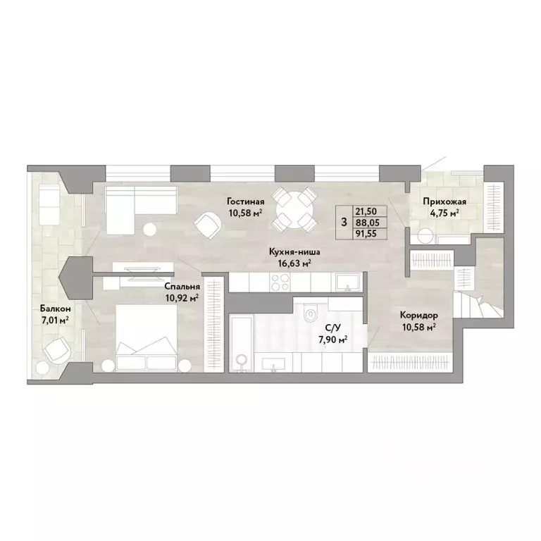 3-к кв. Хабаровский край, Хабаровск ул. Имени Лейтенанта С.В. Орлова ... - Фото 0