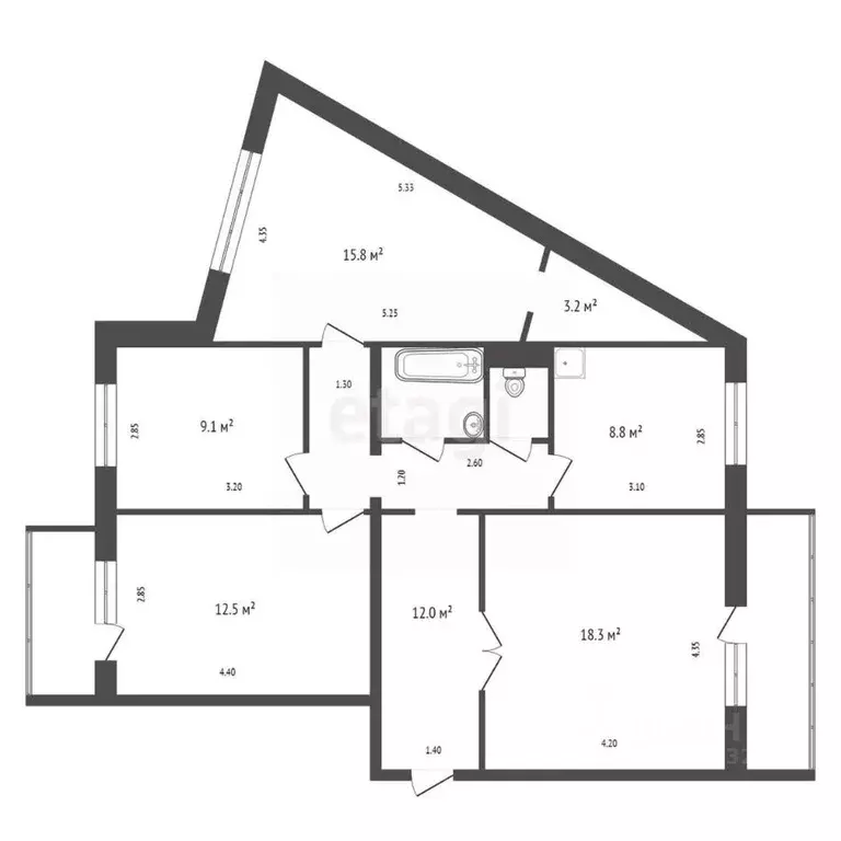 4-к кв. Красноярский край, Емельяновский муниципальный округ, с. ... - Фото 2