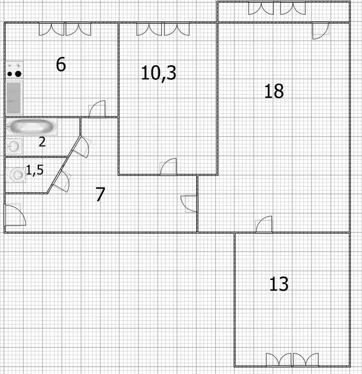 3-к кв. Башкортостан, Уфа ул. Ленина, 130 (57.0 м) - Фото 1