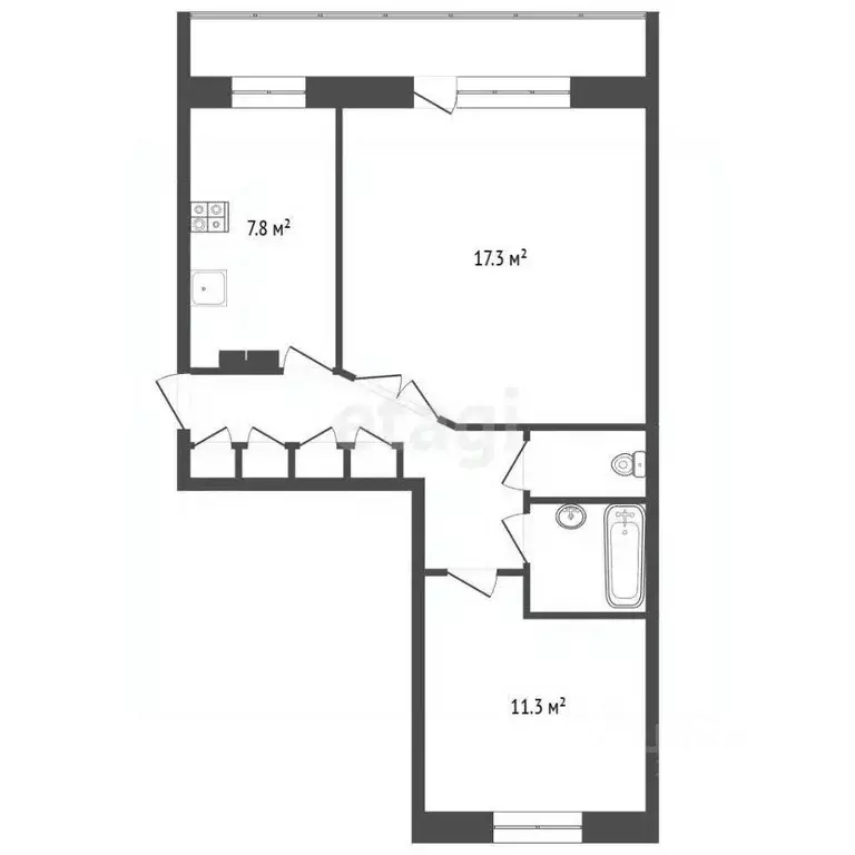 2-к кв. Псковская область, Порхов Молодежная ул., 2 (48.7 м) - Фото 2