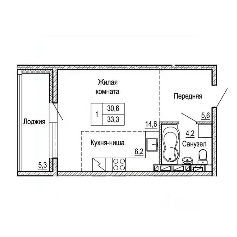 1-к кв. Приморский край, Владивосток На Черняховского жилой квартал,  ... - Фото 1