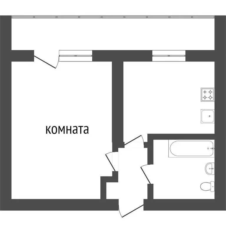 1-комнатная квартира: Улан-Удэ, улица Антонова, 26 (32.9 м) - Фото 0