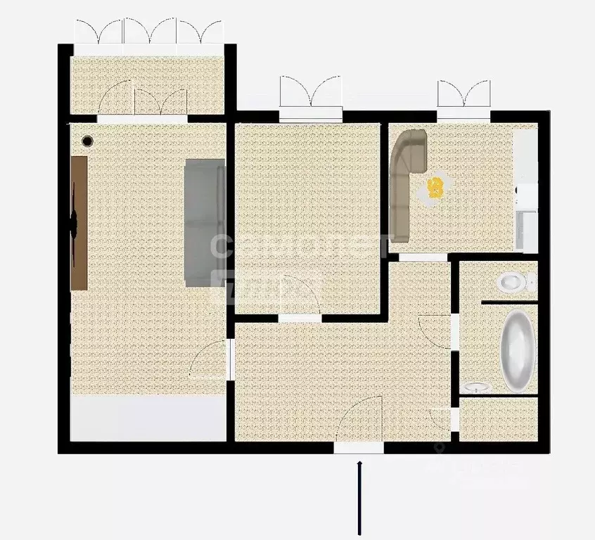 2-к кв. Пензенская область, Пенза Ладожская ул., 85 (54.0 м) - Фото 2