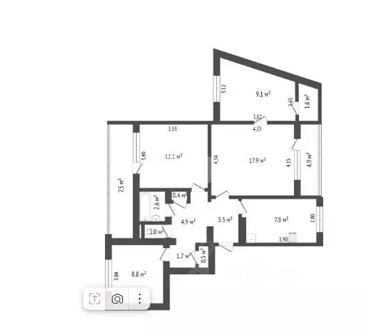4-к кв. Севастополь ул. Генерала Хрюкина, 8Б (84.0 м) - Фото 2