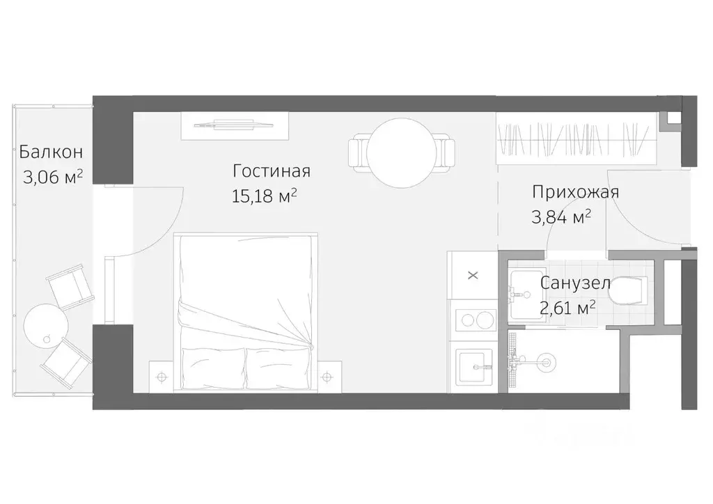 1-к кв. Ставропольский край, Кисловодск ул. Авиации, 2 (24.69 м) - Фото 1
