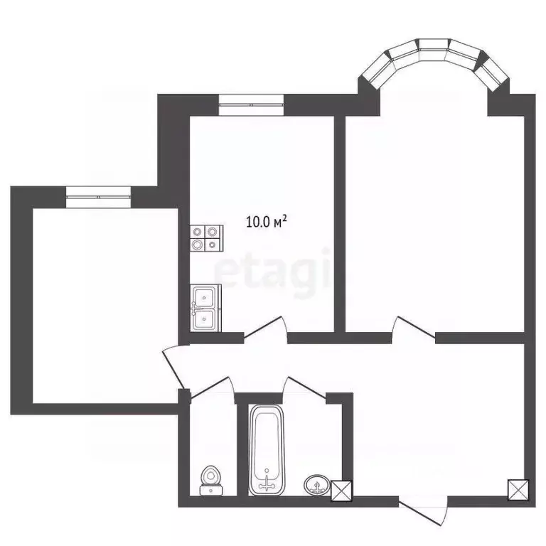 2-к кв. Псковская область, Псковский район, Завеличенская волость, д. ... - Фото 1