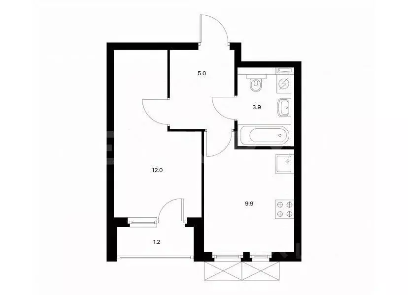 1-к кв. Краснодарский край, Новороссийск ул. Григорьева, 12 (32.0 м) - Фото 1