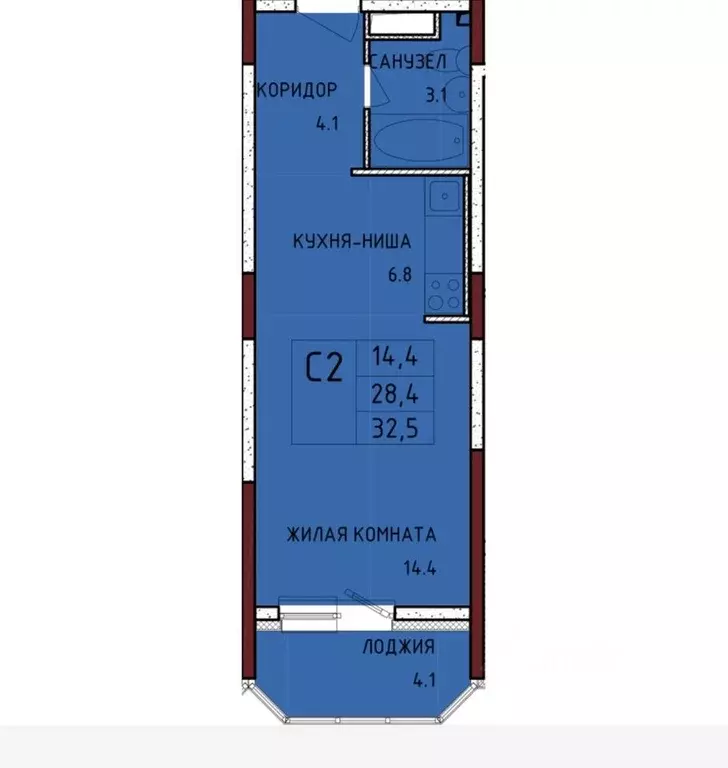 Студия Тульская область, Тула городской округ, с. Осиновая Гора, ... - Фото 1