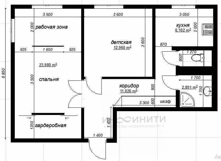 2-к кв. Москва Фрунзенская наб., 42 (58.0 м) - Фото 2