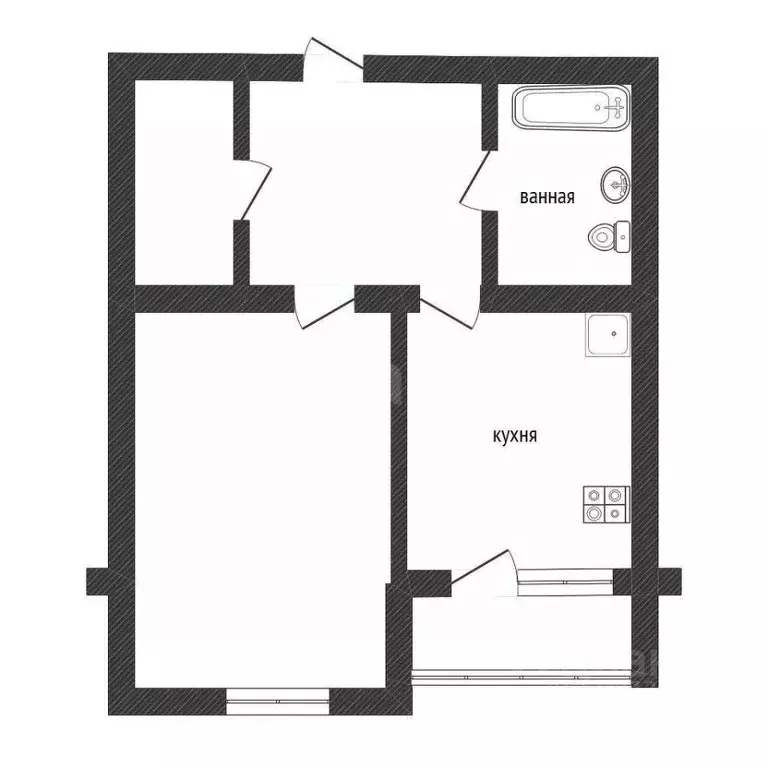 1-к кв. Белгородская область, Белгородский район, Дубовское с/пос, ... - Фото 1