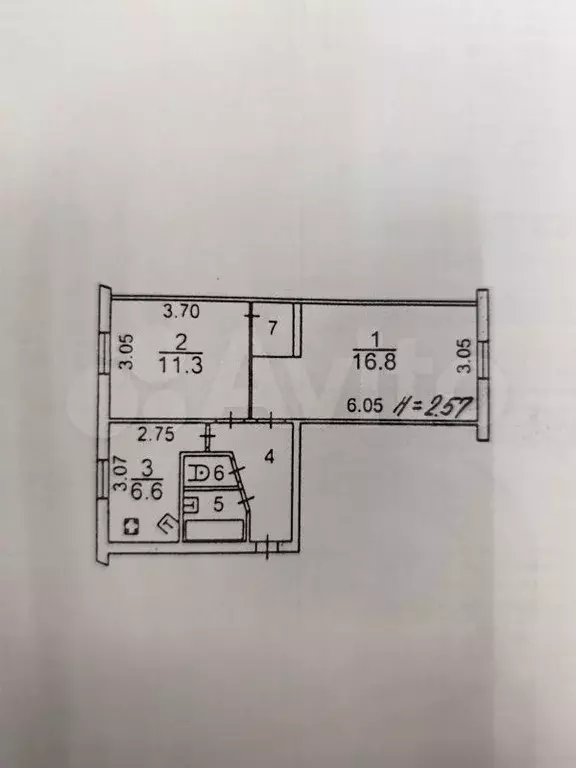 2-к. квартира, 43,5 м, 1/5 эт. - Фото 0