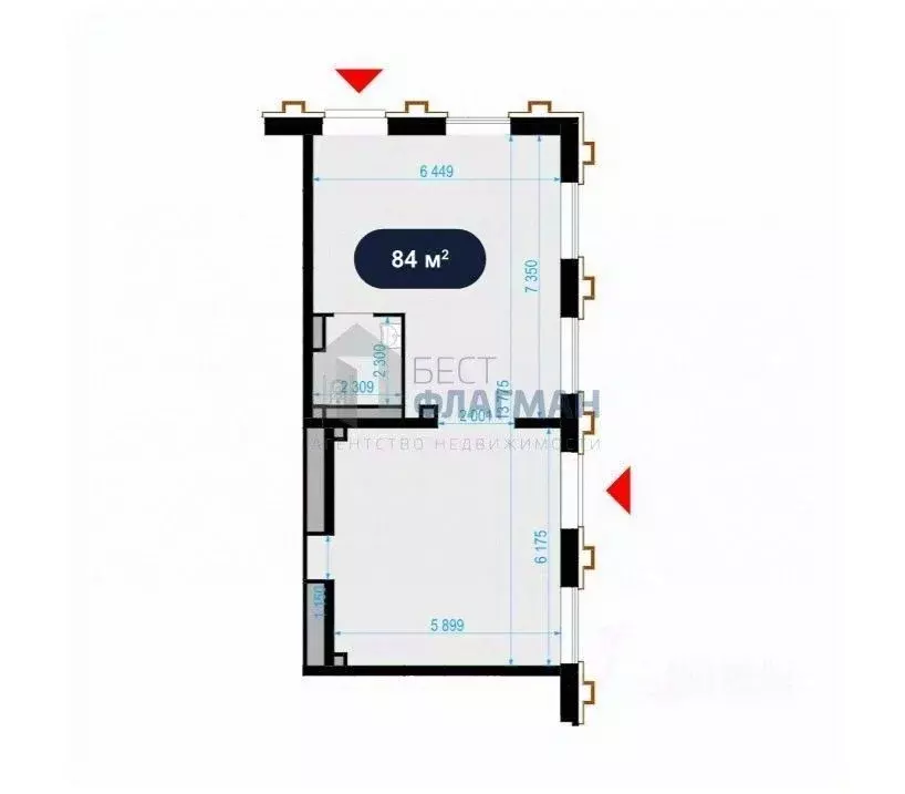 Помещение свободного назначения в Москва Выборгская ул., 18 (84 м) - Фото 2