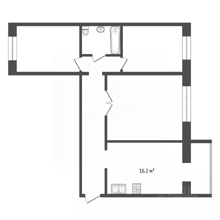 3-к кв. Тамбовская область, Тамбов Пионерская ул., 14к1 (82.0 м) - Фото 2