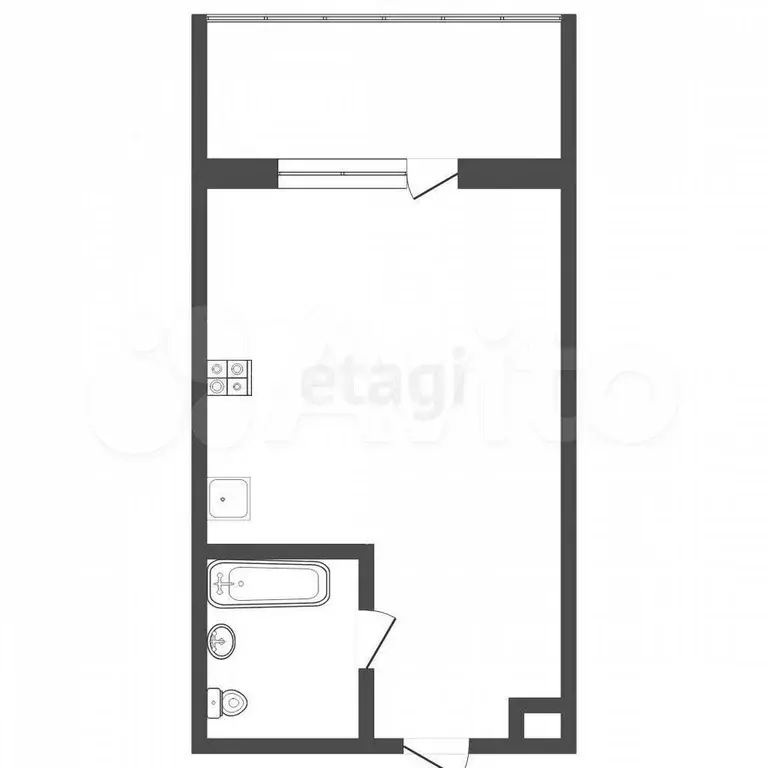 1-к. квартира, 17 м, 7/8 эт. - Фото 0