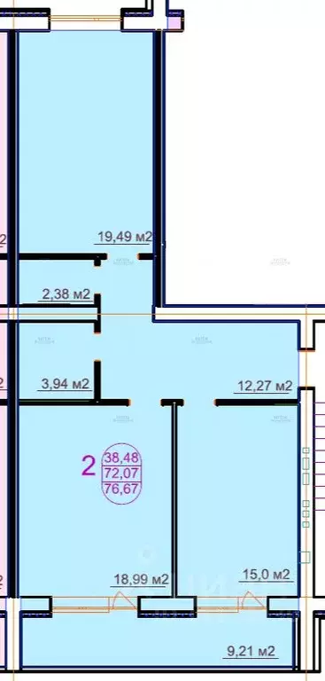 2-к кв. Калужская область, Калуга ул. Изумрудная, 27 (76.3 м) - Фото 2