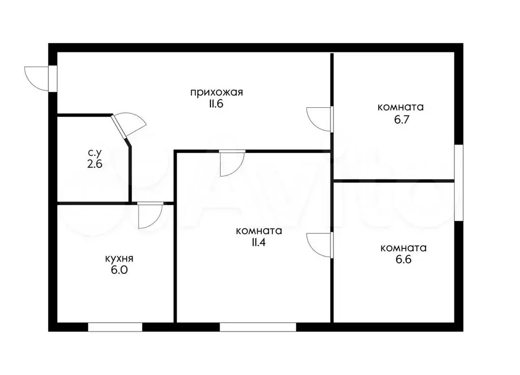 2-к. квартира, 41,5 м, 2/5 эт. - Фото 0